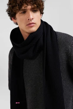 Black plain cotton scarf