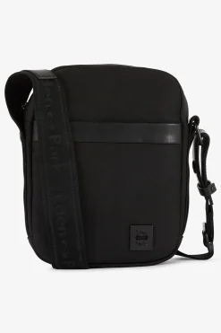 Black plain messenger bag