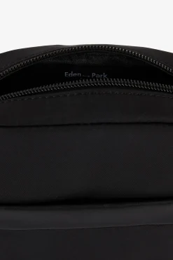 Black plain messenger bag