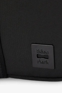 Black plain messenger bag
