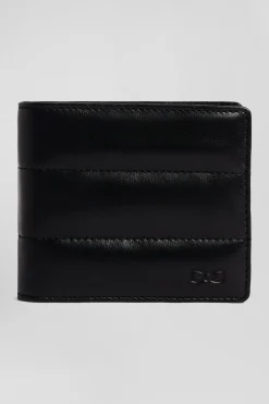 Black quilted leather card holder