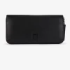 Black rectangular leather wallet