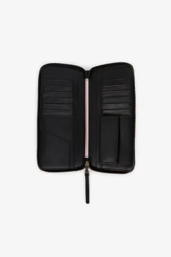 Black rectangular leather wallet