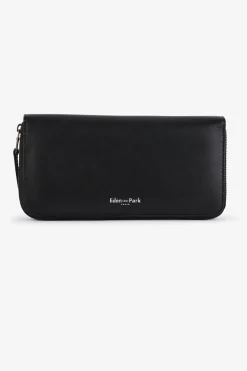 Black rectangular leather wallet