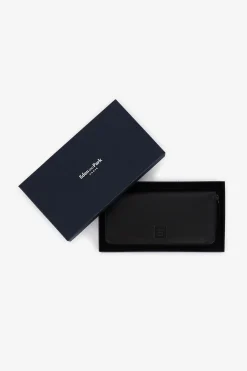 Black rectangular leather wallet