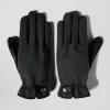 Black smooth leather gloves