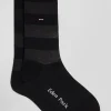 Black socks with knit plays in stretch cotton