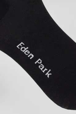 Black socks with knit plays in stretch cotton