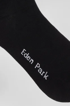 Black socks with striped details in stretch cotton