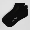 Black stretch cotton low-cut socks