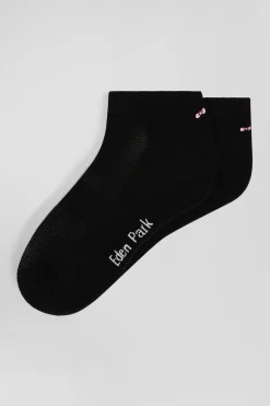 Black stretch cotton low-cut socks