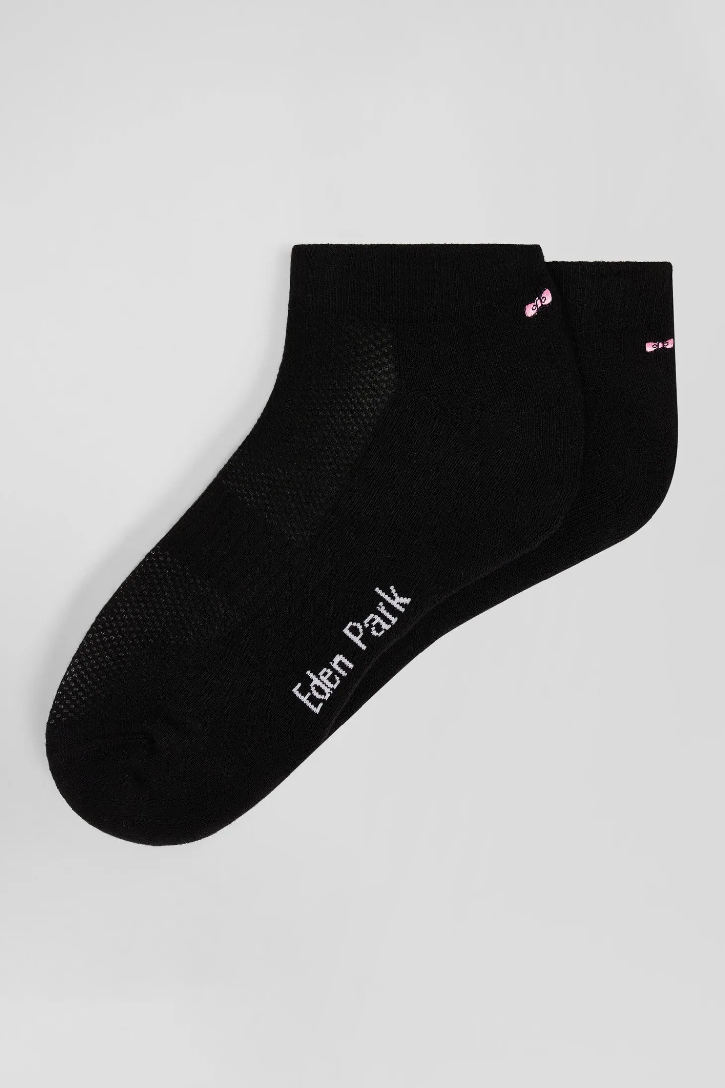 Black stretch cotton low-cut socks