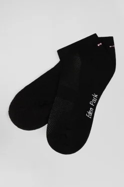 Black stretch cotton low-cut socks