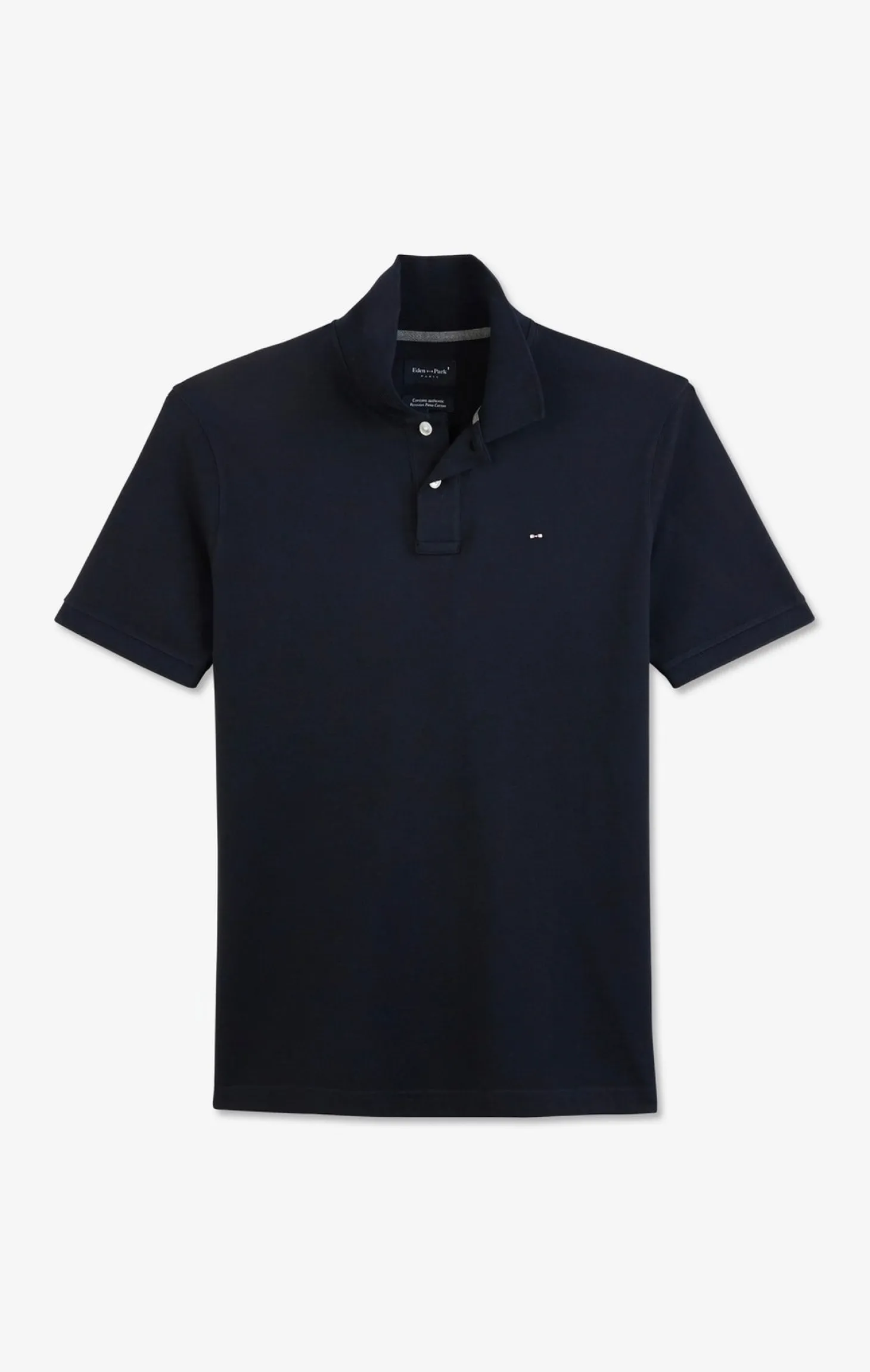 Black stretch pima cotton polo