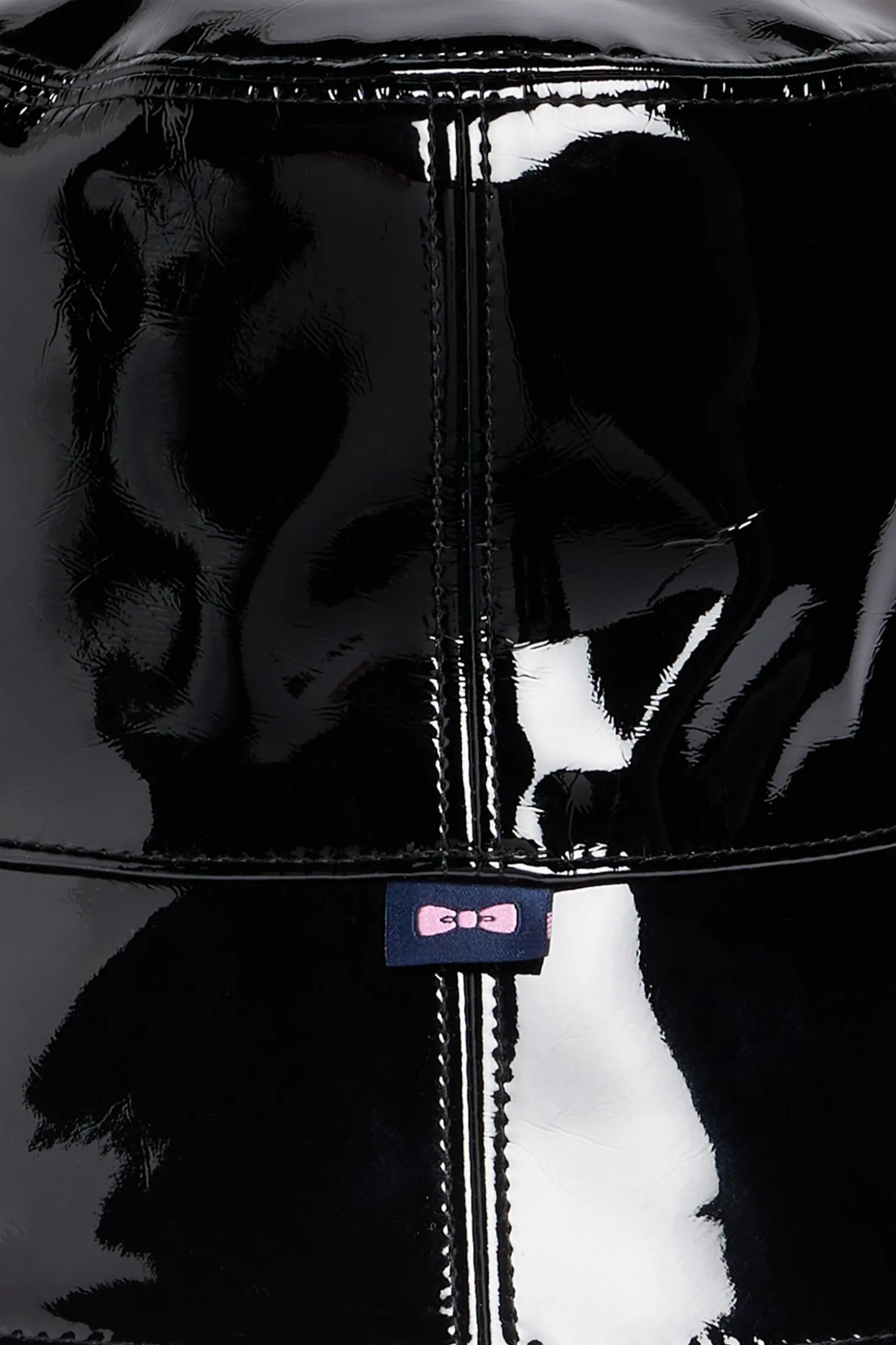 Black vinyl bucket hat