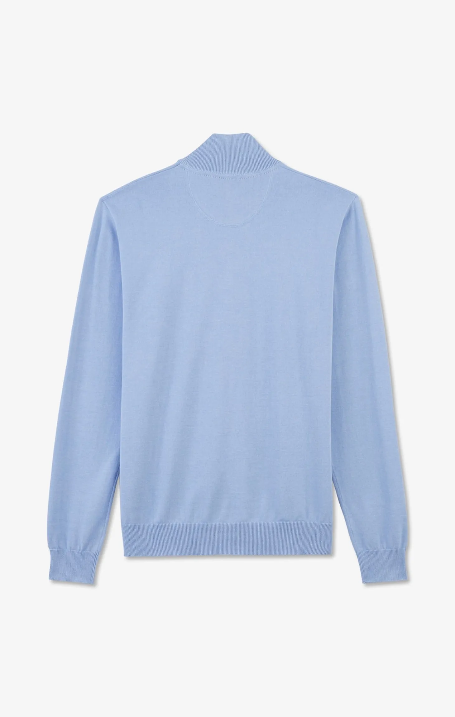 Blue cotton jersey jumper with trucker neck