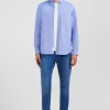 Blue pinpoint cotton shirt