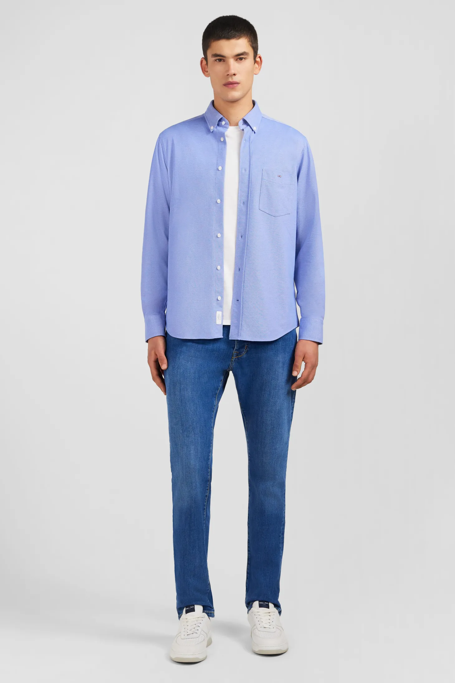 Blue pinpoint cotton shirt