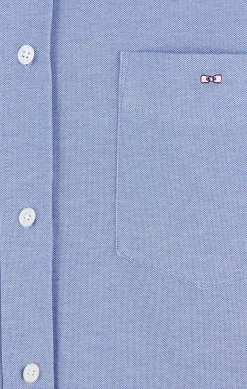 Blue pinpoint cotton shirt