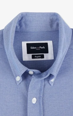 Blue pinpoint cotton shirt