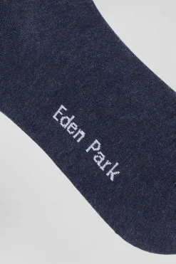 Blue socks with striped details in stretch cotton