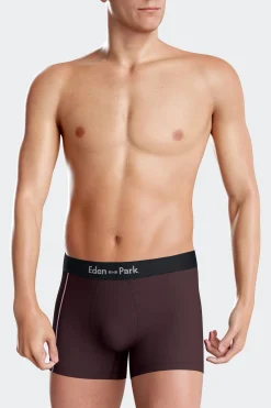 Bordeaux stretch cotton boxers with pink piping