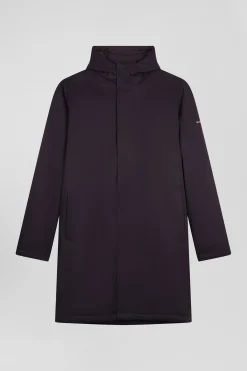 Brown 2-in-1 nylon parka and down jacket