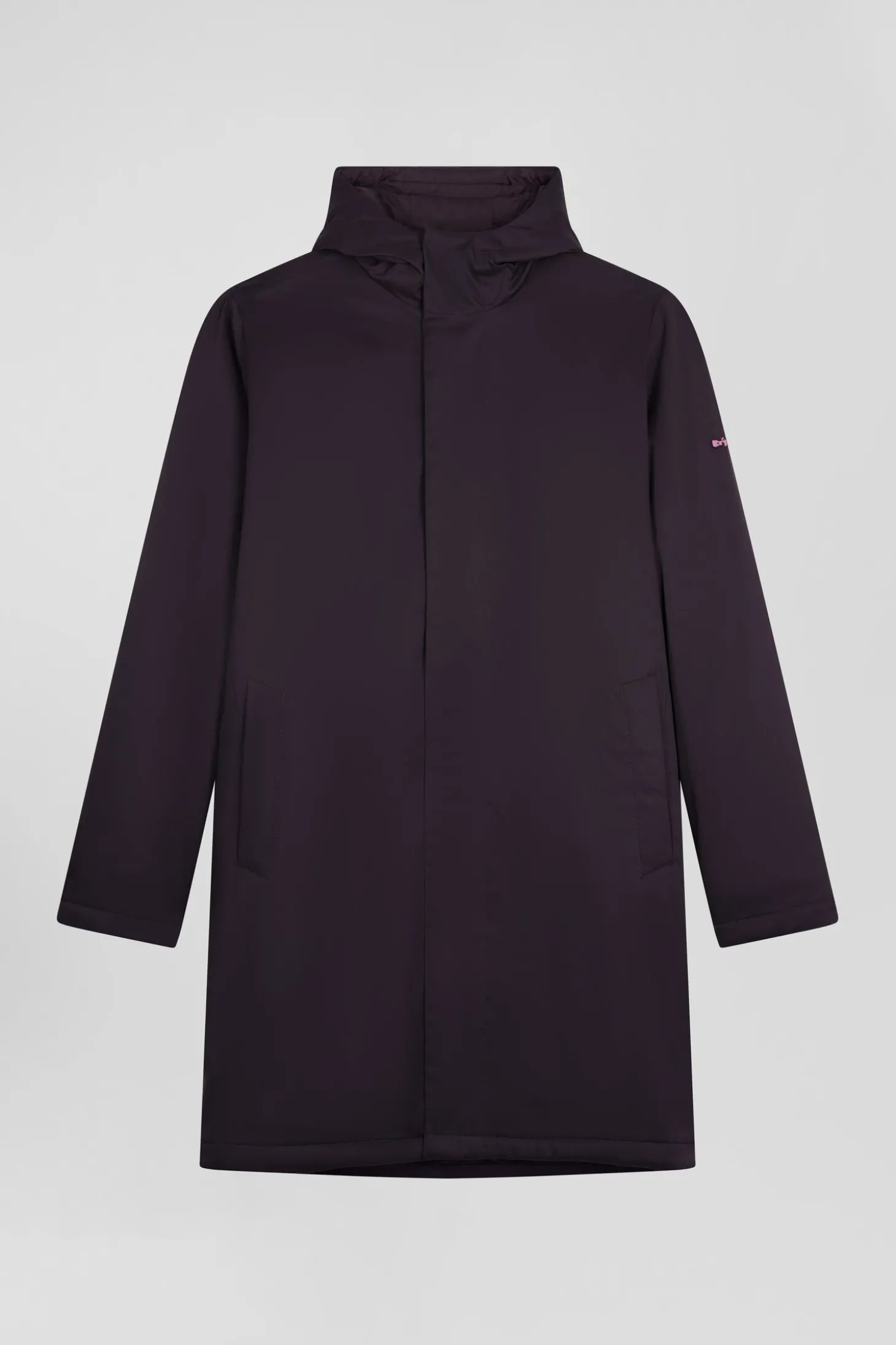 Brown 2-in-1 nylon parka and down jacket