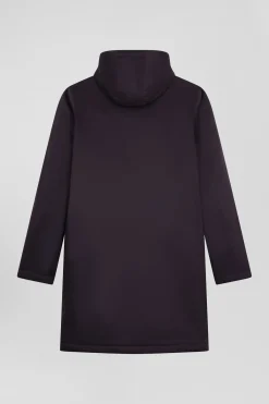 Brown 2-in-1 nylon parka and down jacket