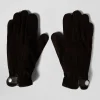 Brown leather gloves