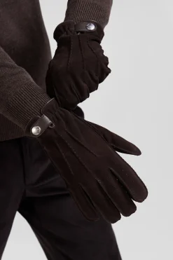 Brown leather gloves