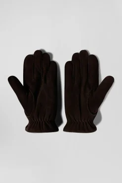 Brown leather gloves