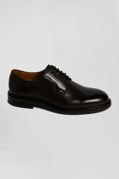 Brown leather lace-up Derbies