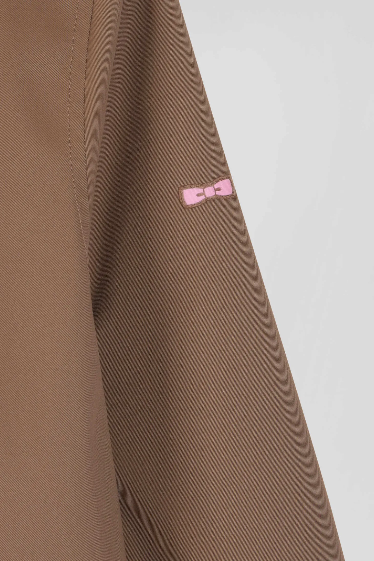 Brown long hooded nylon parka