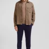 Brown mixed cotton shirt