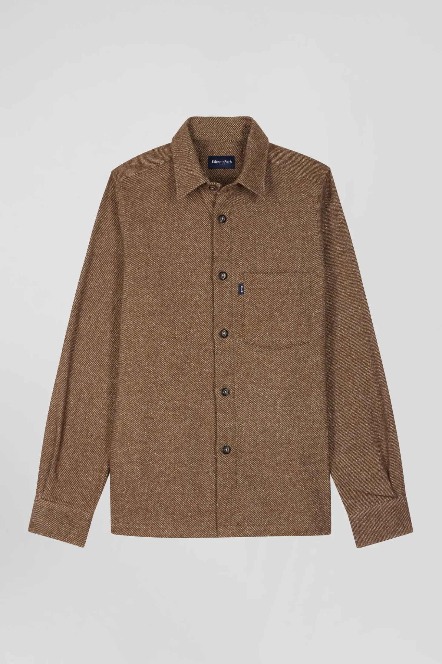 Brown mixed cotton shirt