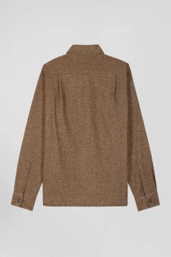 Brown mixed cotton shirt