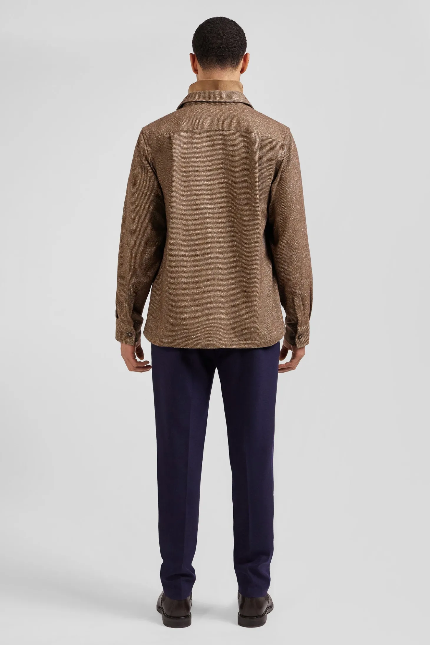 Brown mixed cotton shirt