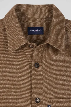 Brown mixed cotton shirt