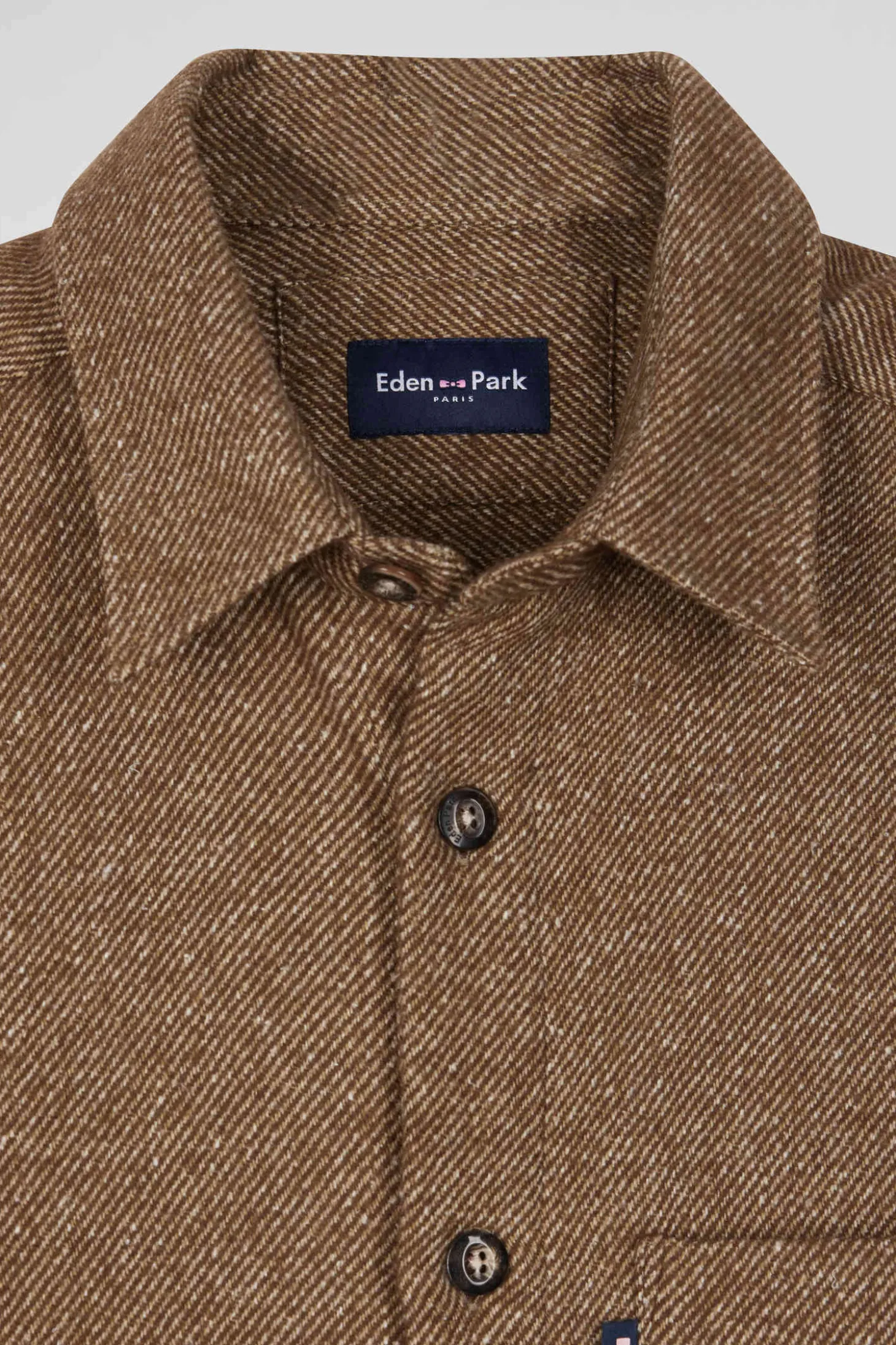 Brown mixed cotton shirt