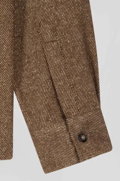 Brown mixed cotton shirt