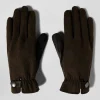 Brown smooth leather gloves