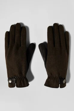 Brown smooth leather gloves
