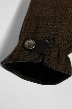 Brown smooth leather gloves