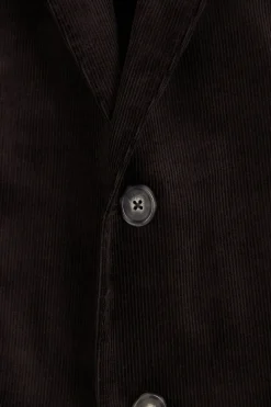 Brown stretch cotton velvet jacket Modern fit
