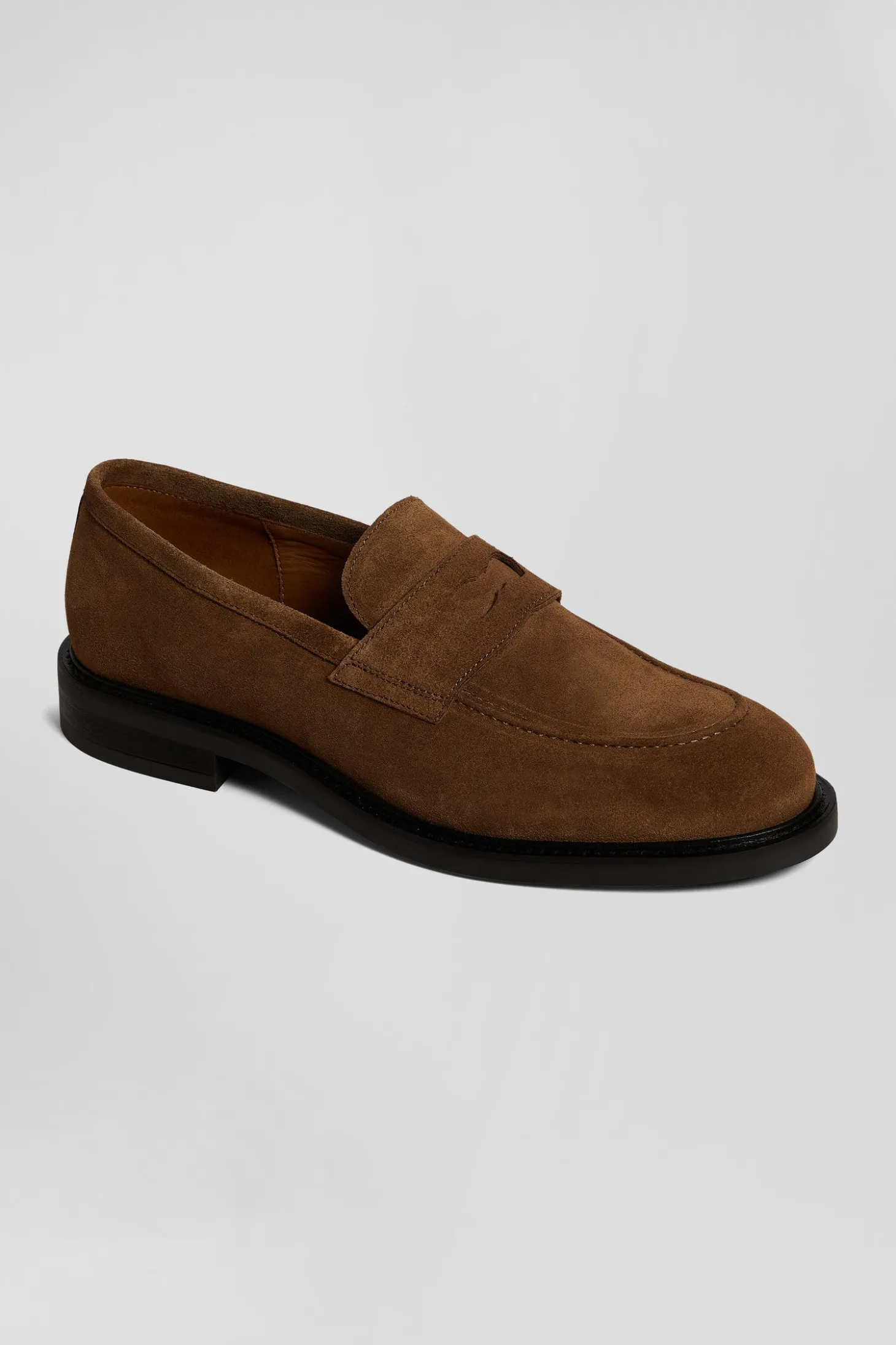 Brown suede leather loafers