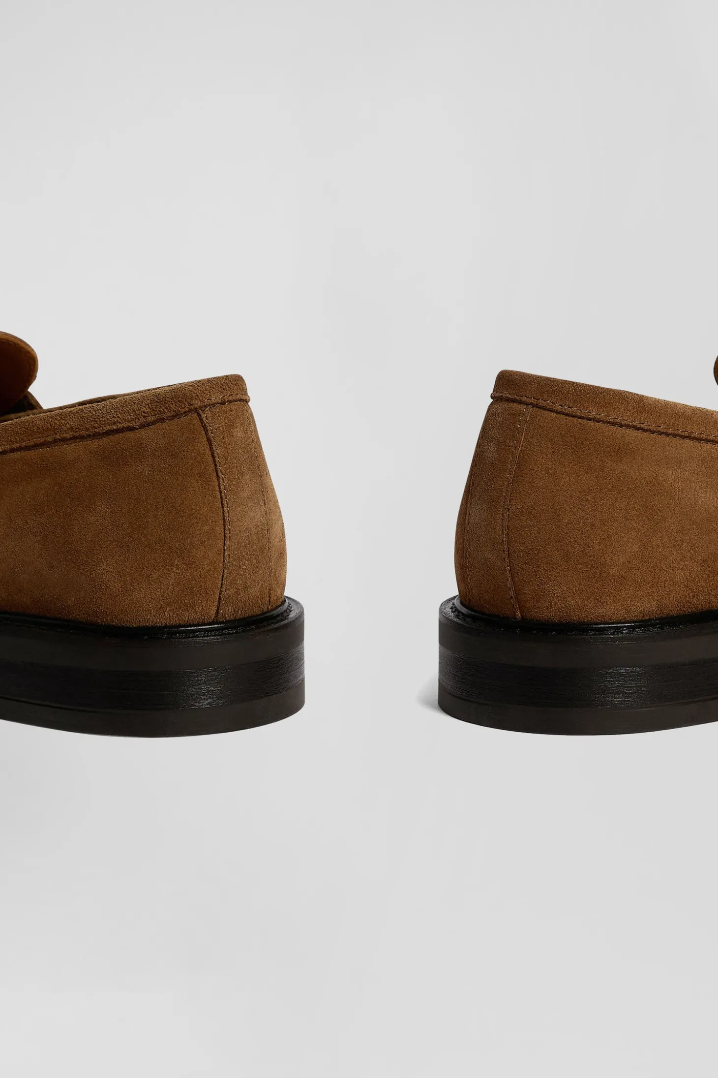 Brown suede leather loafers