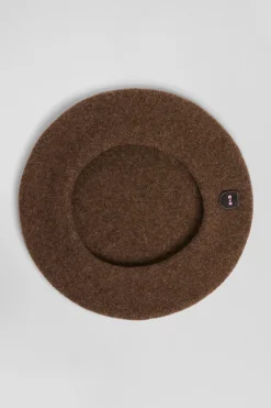 Brown wool beret