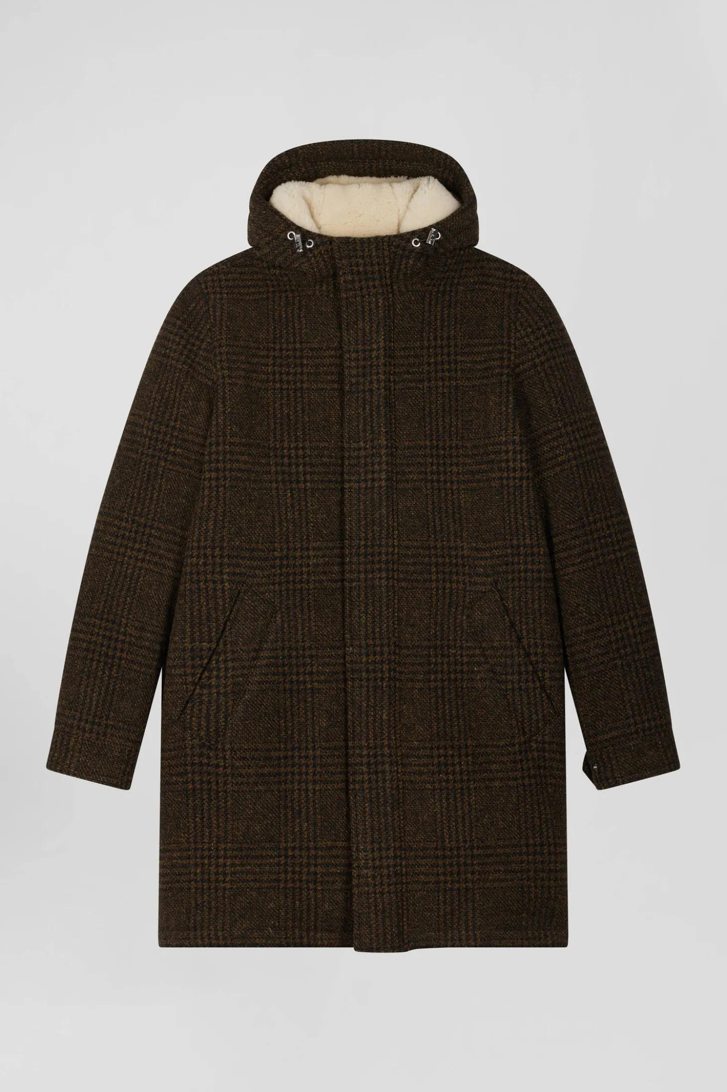Brown wool parka