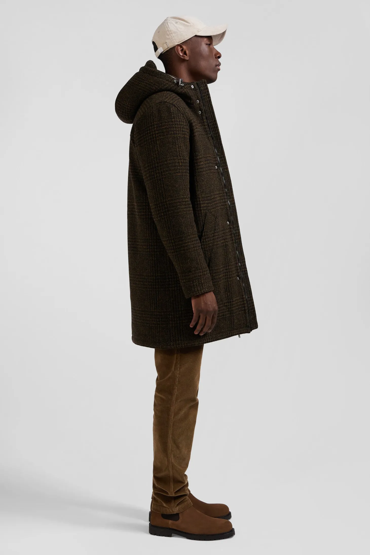 Brown wool parka
